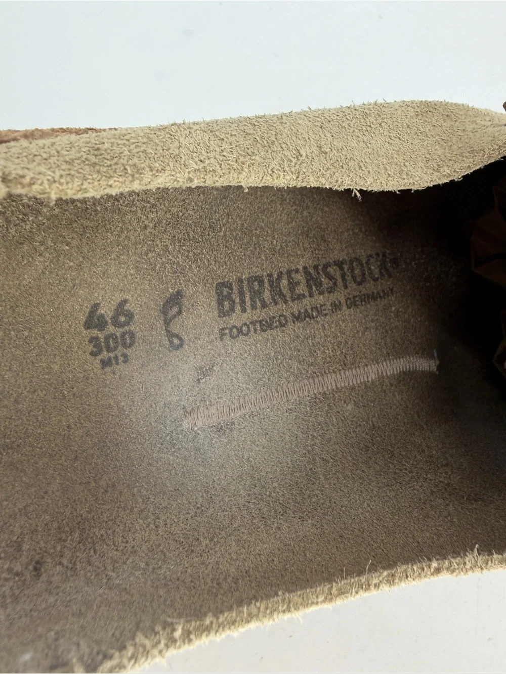 Birkenstock Naples Wrapped Taupe Suede Leather Clog Size 46